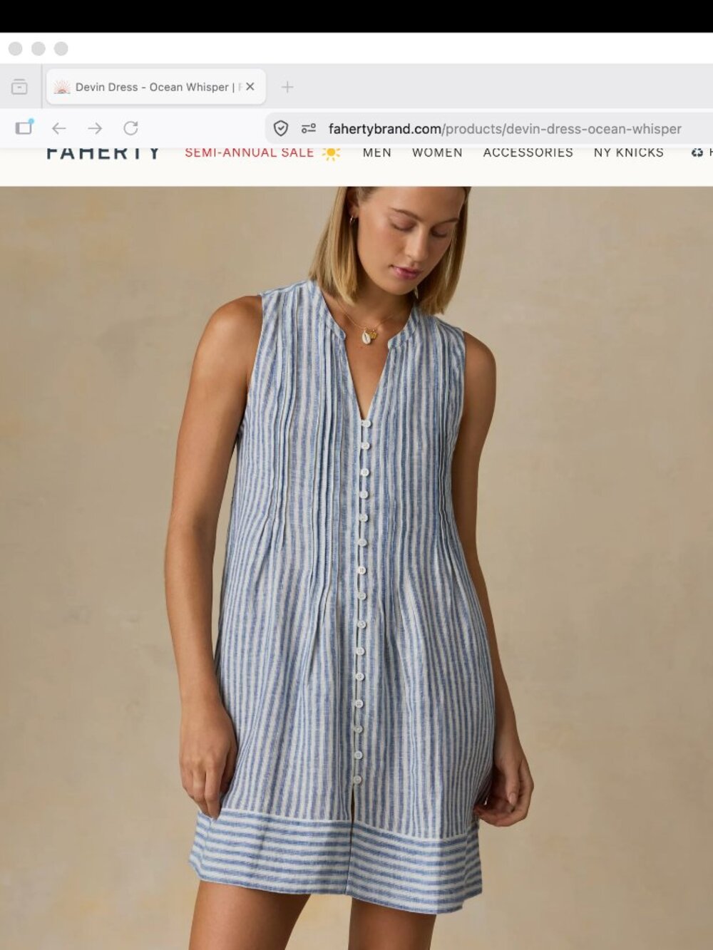 Faherty 100% cotton dress similar to the Devin